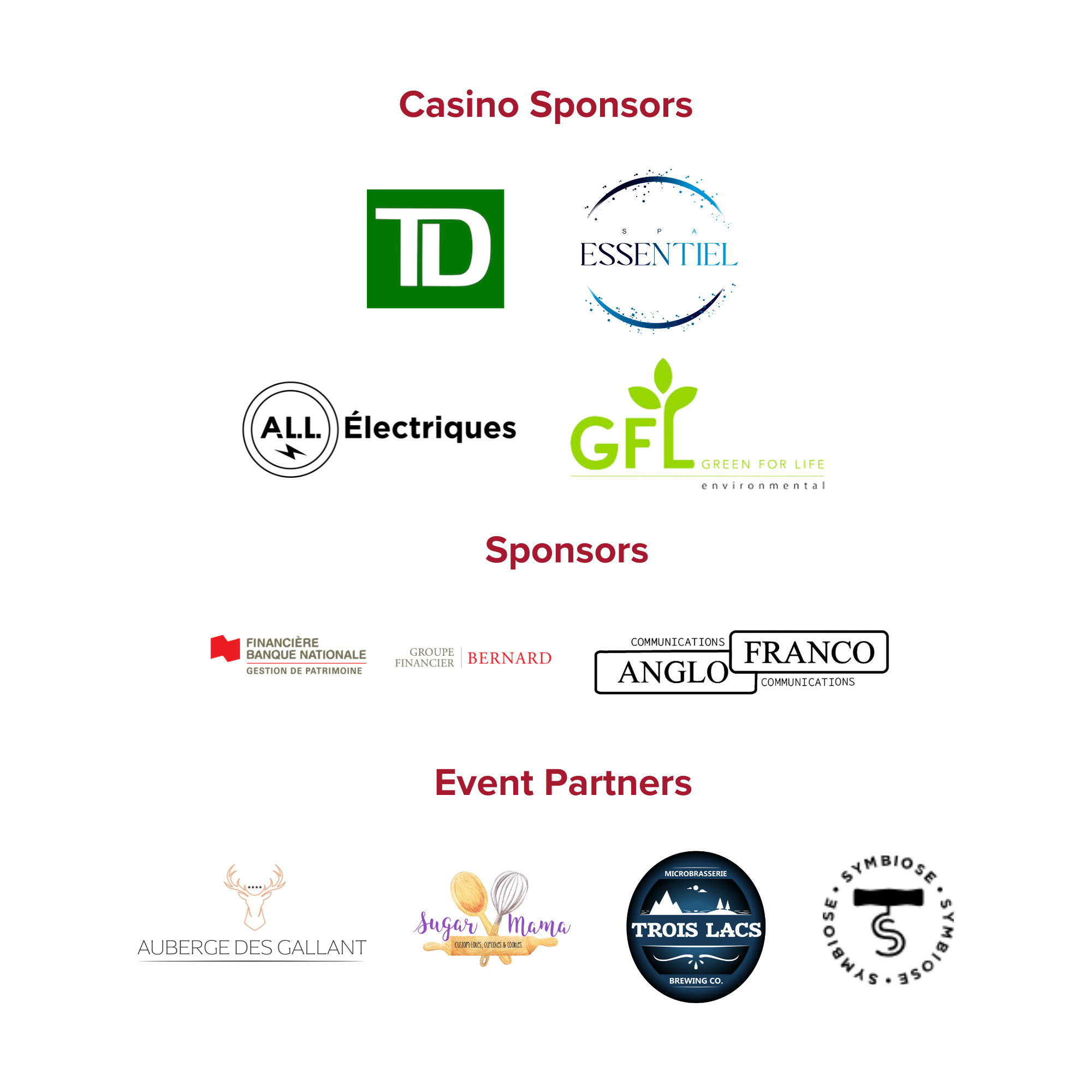 2024 Sam's Casino Night Sponsors