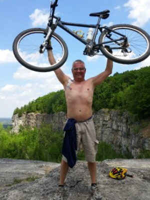 July 2016 mountain biking between chemo and stem cell transplant