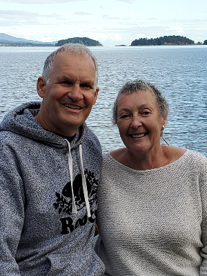 My friend Paula with her husband Bruce on her last trip to the coast